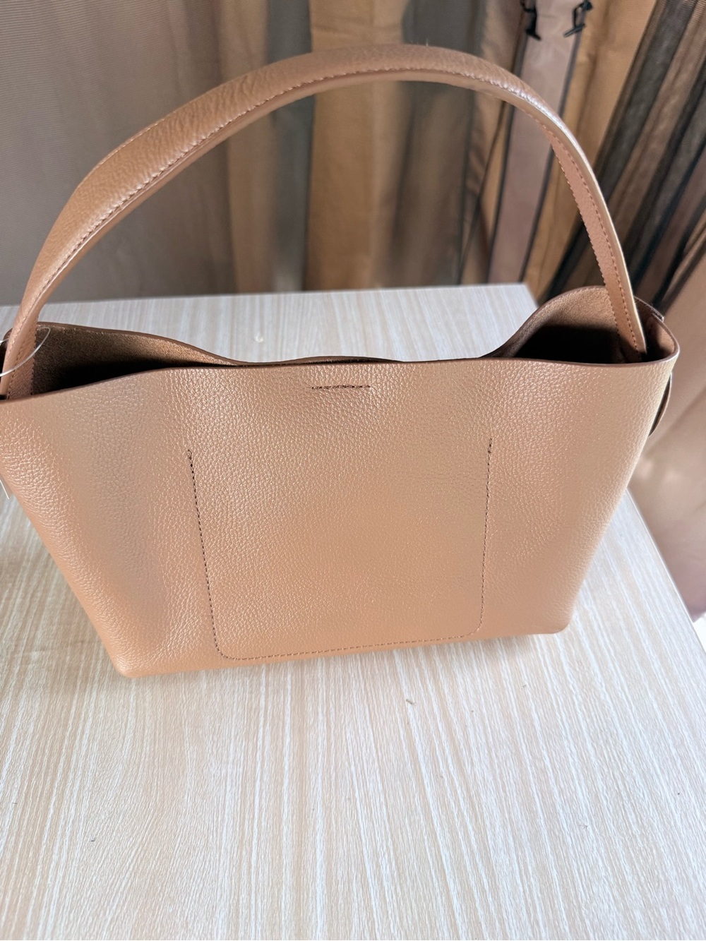 LOFT Pebbled Shoulder Bag in Light Tan
